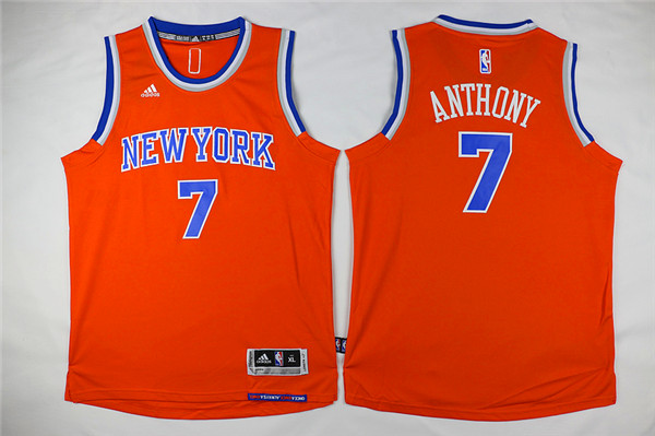Adidas New York Knicks Youth 7 Anthony orange NBA jerseys
